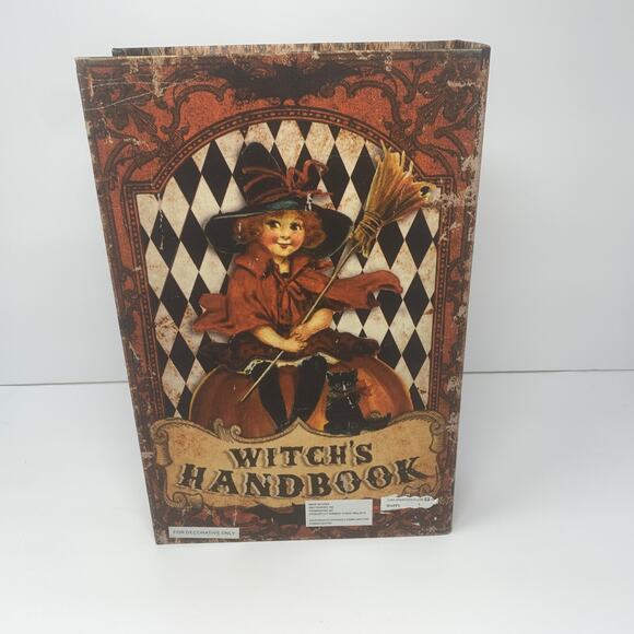 NWOT Halloween WITCH'S HANDBOOK spell book spellbook tabletop decor vintage look - Picture 3 of 10